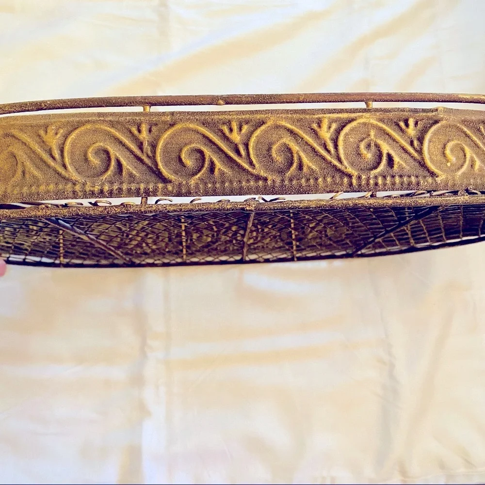 Metal Tray Golden patina look By Pier 1 NWOT